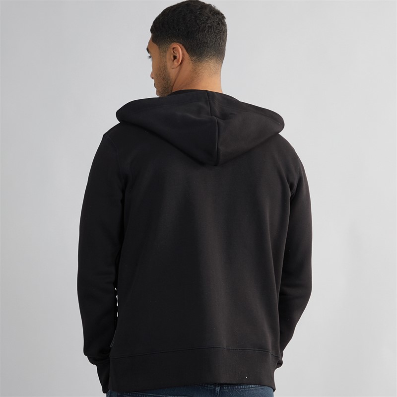 French Connection Mens Zip Hoodie Black/Gunmetal
