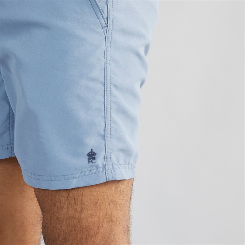 French Connection Mens Contrast Swim Shorts Light Blue/Marine