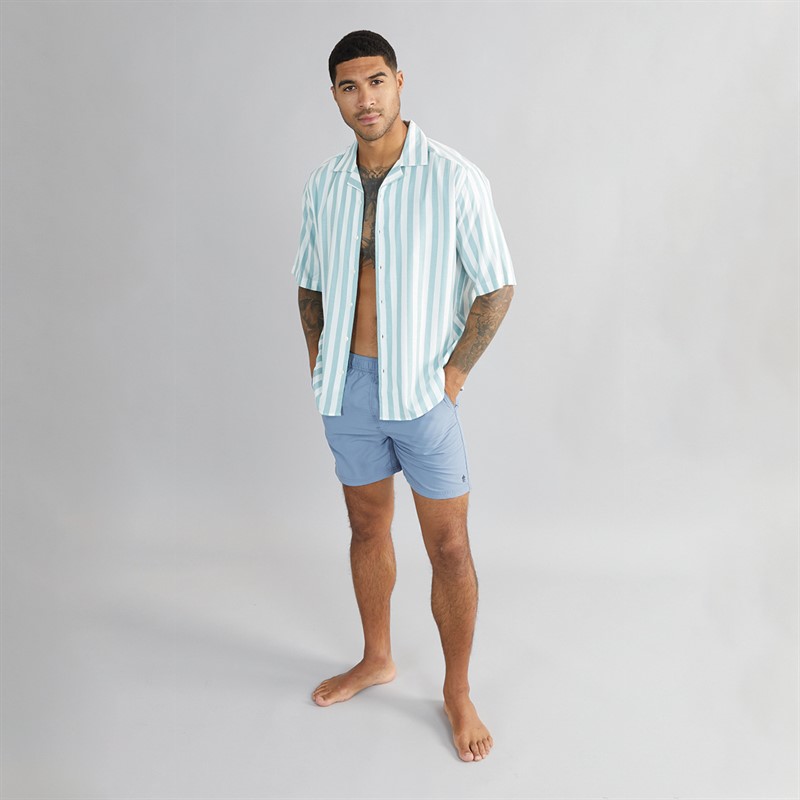 French Connection Mens Contrast Swim Shorts Light Blue/Marine