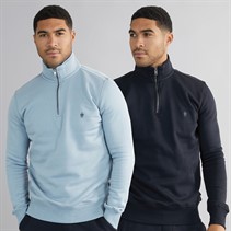 French Connection Mens Two Pack 1/2 Zip Sweatshirts Multi 4