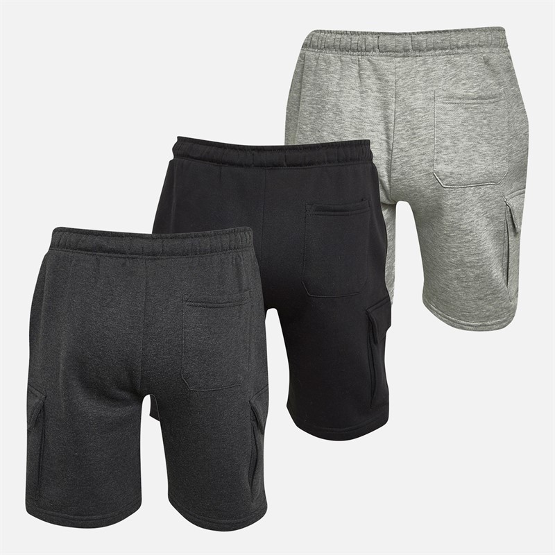 French Connection Mens Jersey Cargo Three Pack Shorts Multi 2