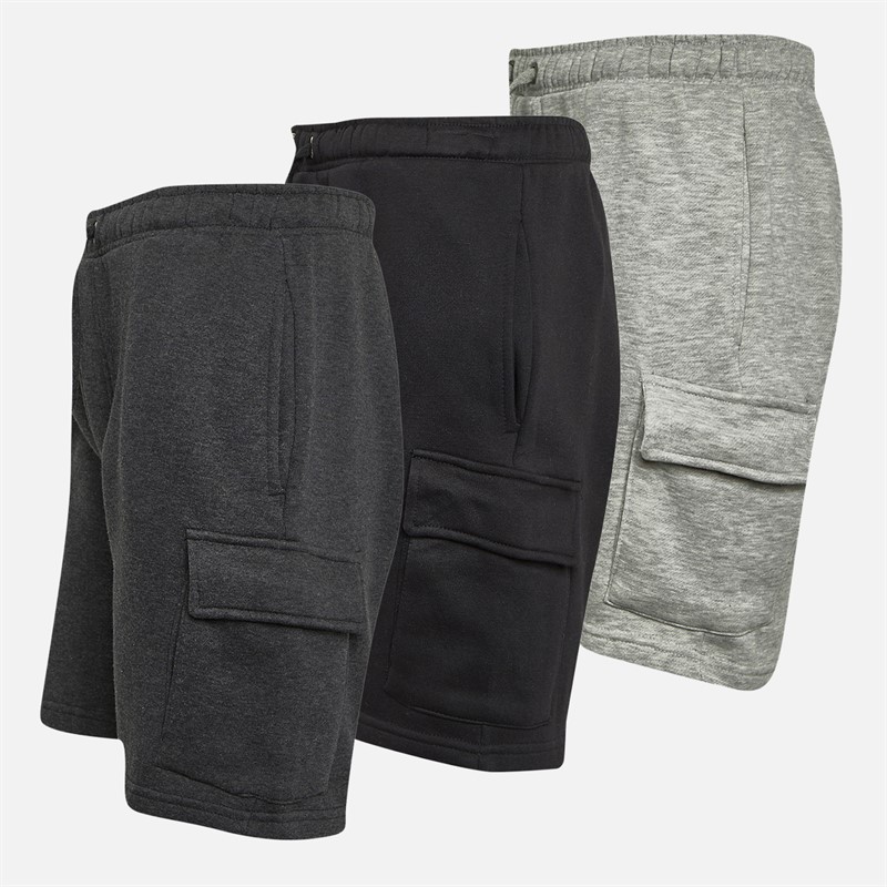 French Connection Mens Jersey Cargo Three Pack Shorts Multi 2
