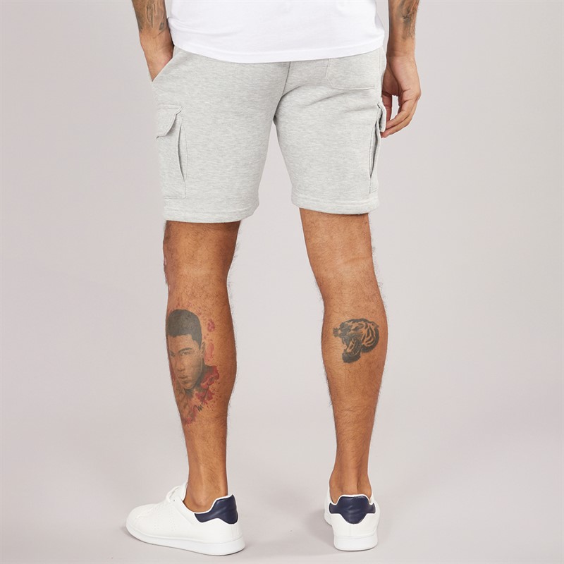 French Connection Mens Jersey Cargo Shorts Light Grey Mel