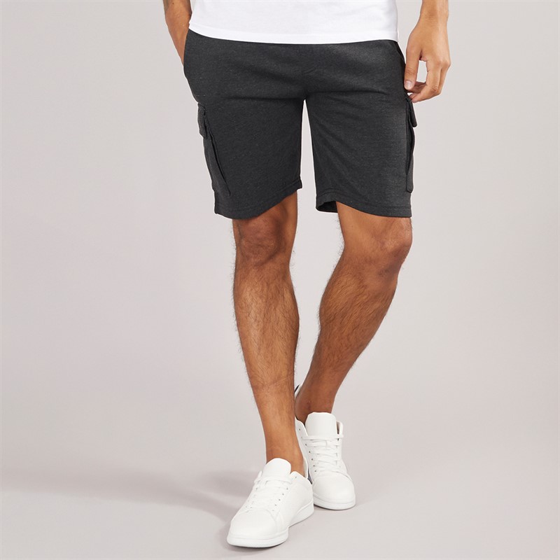 French Connection Mens Jersey Cargo Shorts Charcoal Mel - Size XL