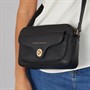French Connection Womens Buckle Cross Body Bag Black