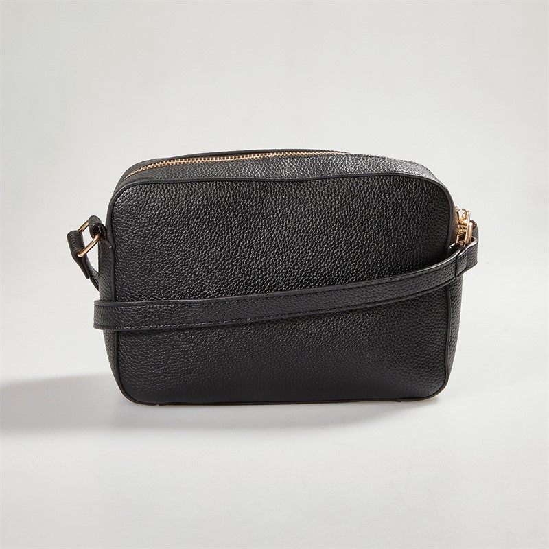 French Connection Womens Buckle Cross Body Bag Black