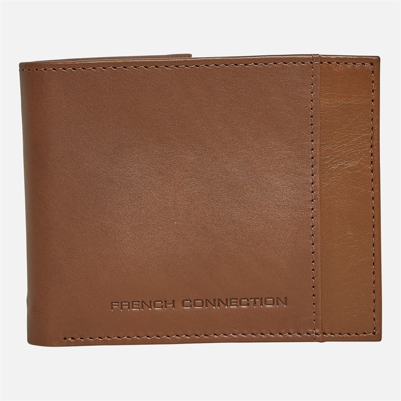 French Connection Mens Leather Wallet Tobacco