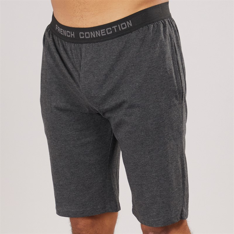 French Connection Mens FC Lounge Shorts Charcoal Melange