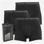 French Connection Mens Three Pack FC Boxer Trunks FC1 Black/Black/Black