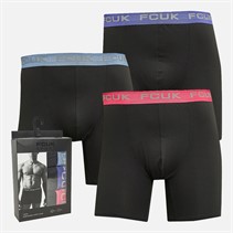French Connection Mens FCUK Three Pack Performance Trunks FCUK2 Black