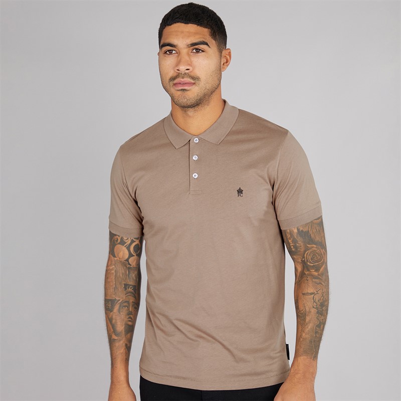 French Connection Mens Jersey Polo Shirt Mink