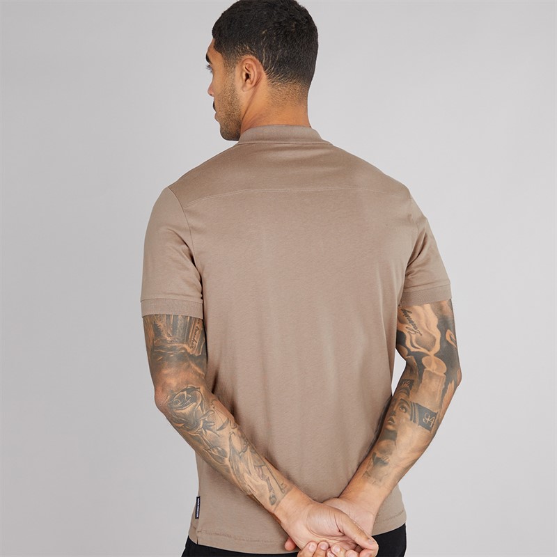 French Connection Mens Jersey Polo Shirt Mink