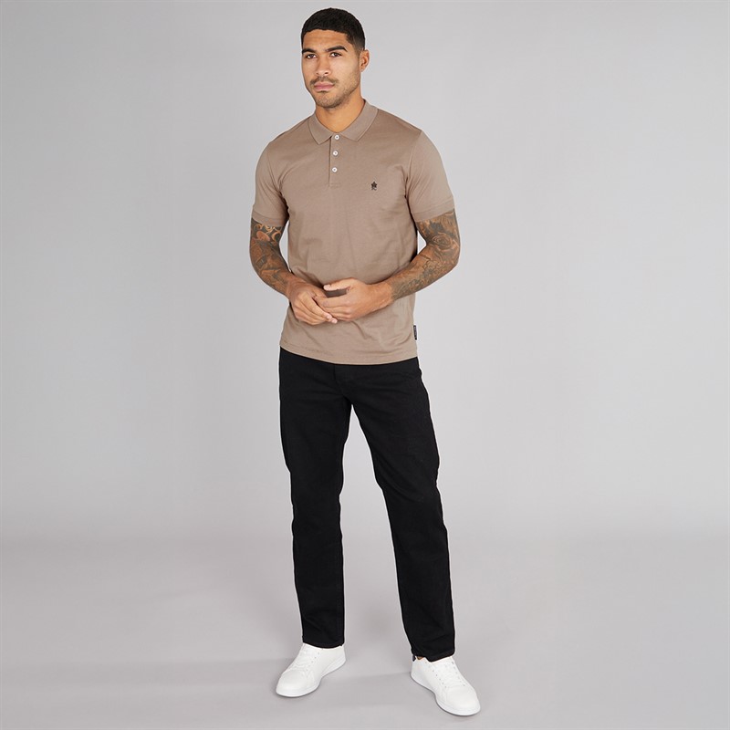 French Connection Mens Jersey Polo Shirt Mink