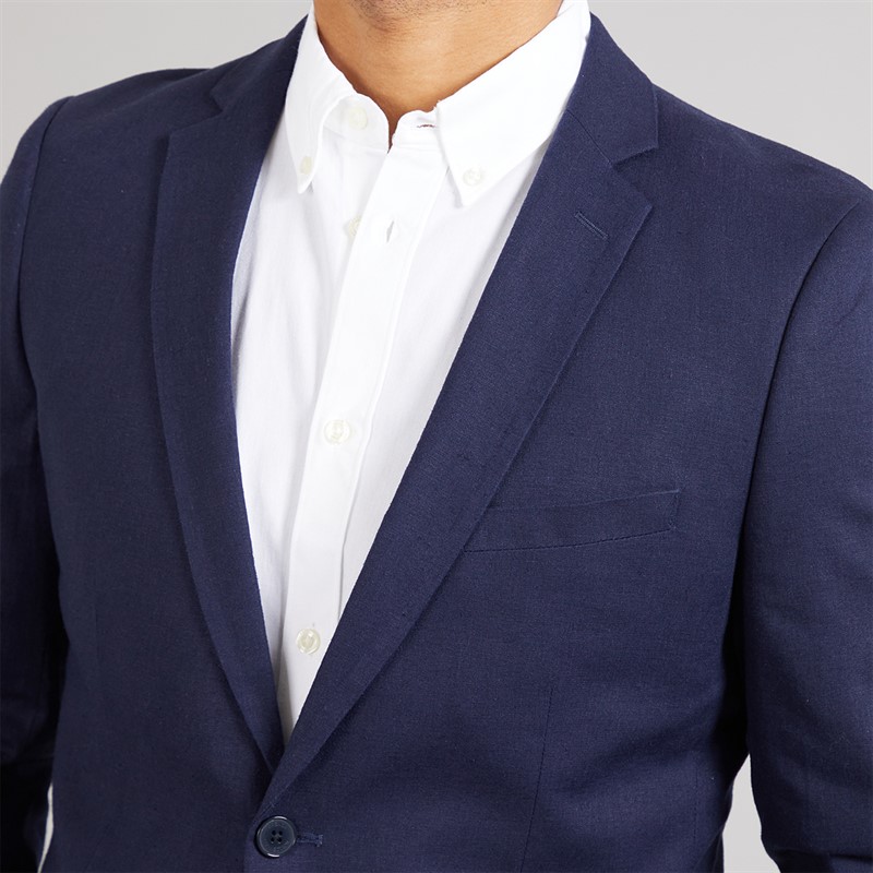 French Connection Mens Linen Blazer Marine