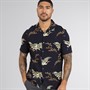 French Connection Mens Short Sleeve Bird Viscose Shirt Marine