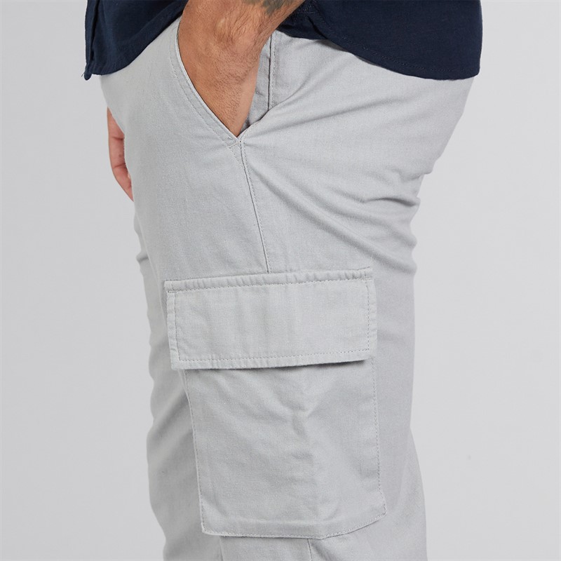 French Connection Mens Linen Cargos Light Grey Lgt Grey