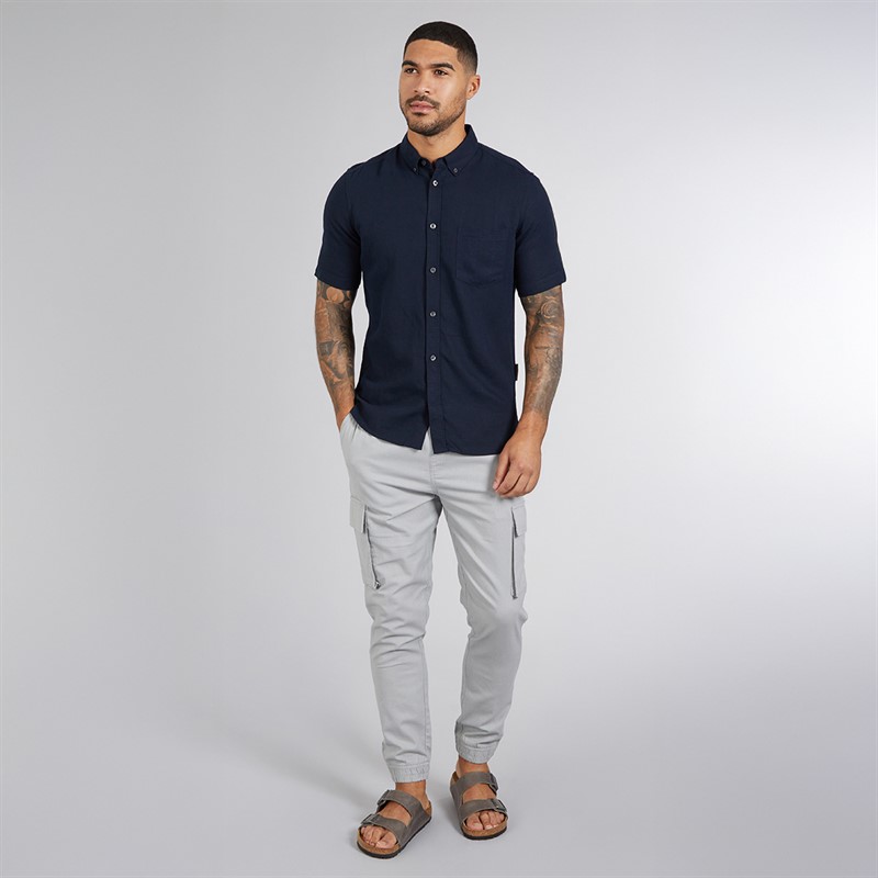 French Connection Mens Linen Cargos Light Grey Lgt Grey