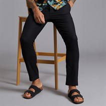 French Connection Mens Drawstring Linen Trousers Black