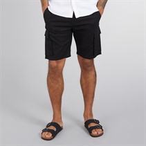 French Connection Mens Cargo Linen Shorts Black