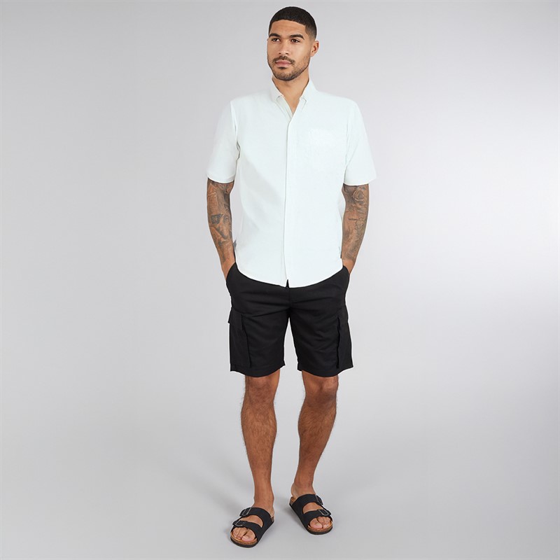 French Connection Mens Cargo Linen Shorts Black