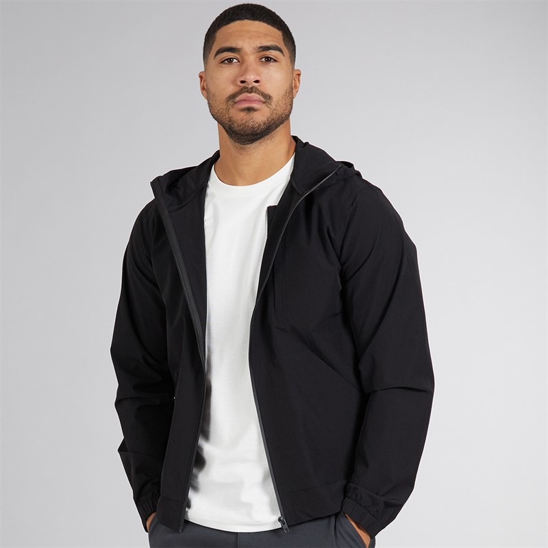 French Connection Mens Tech Luxe Hooded Jacket Black