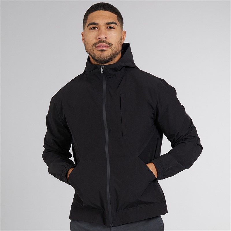 French Connection Mens Tech Luxe Hooded Jacket Black