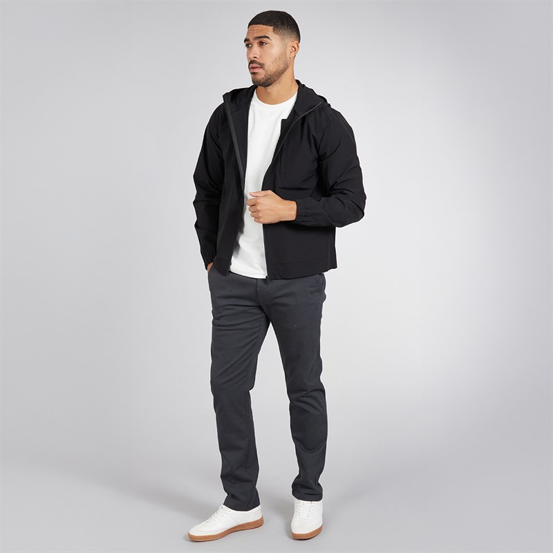 French Connection Mens Tech Luxe Hooded Jacket Black