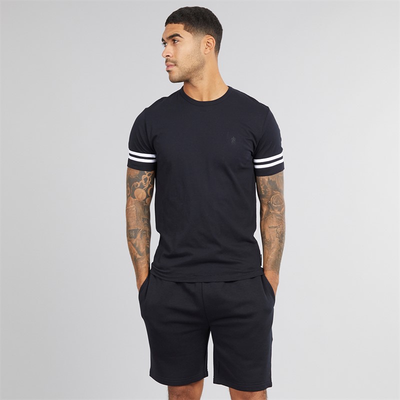 French Connection Mens FC Arm Stripe Co-Ord Marine/White/Marine
