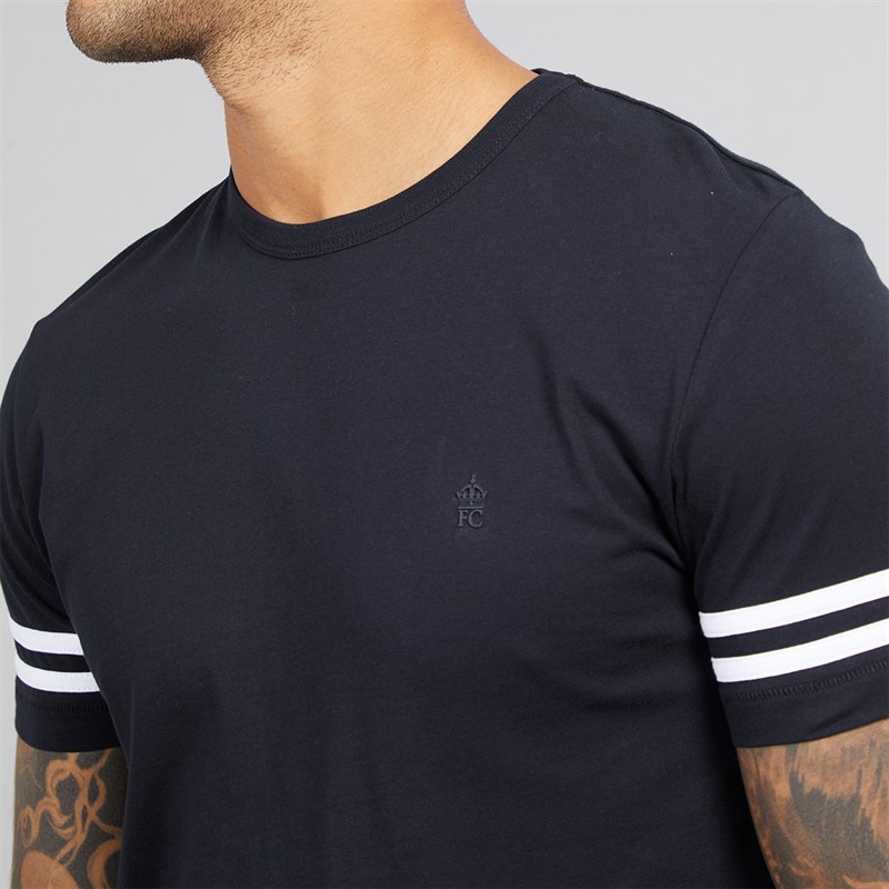 French Connection Mens FC Arm Stripe Co-Ord Marine/White/Marine