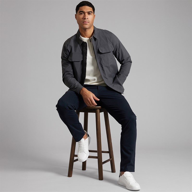 French Connection Mens Tech Overshirt Charcoal