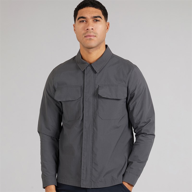 French Connection Mens Tech Overshirt Charcoal