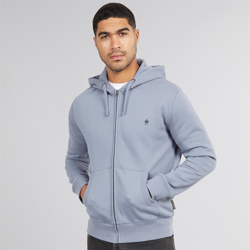 French Connection Mens FC Zip Hoodie Light Blue/Marine Lgt Blue/Marine