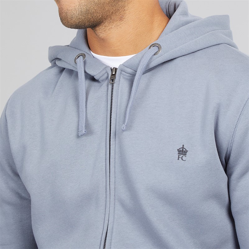 French Connection Mens FC Zip Hoodie Light Blue/Marine Lgt Blue/Marine