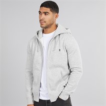 French Connection Mens FC Zip Hoodie Light Grey Mel/Marine Lgt Grey Mel/Marine