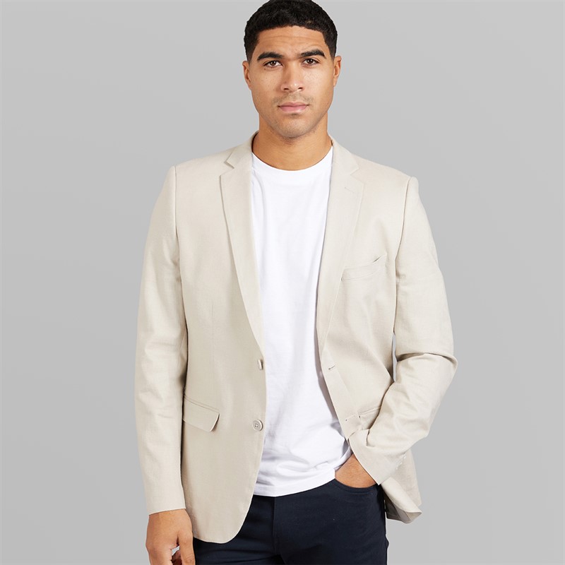 French Connection Mens Linen Blazer Stone