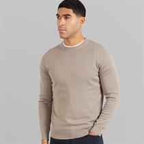 French Connection Mens Cotton Crew Neck Jumper Mink