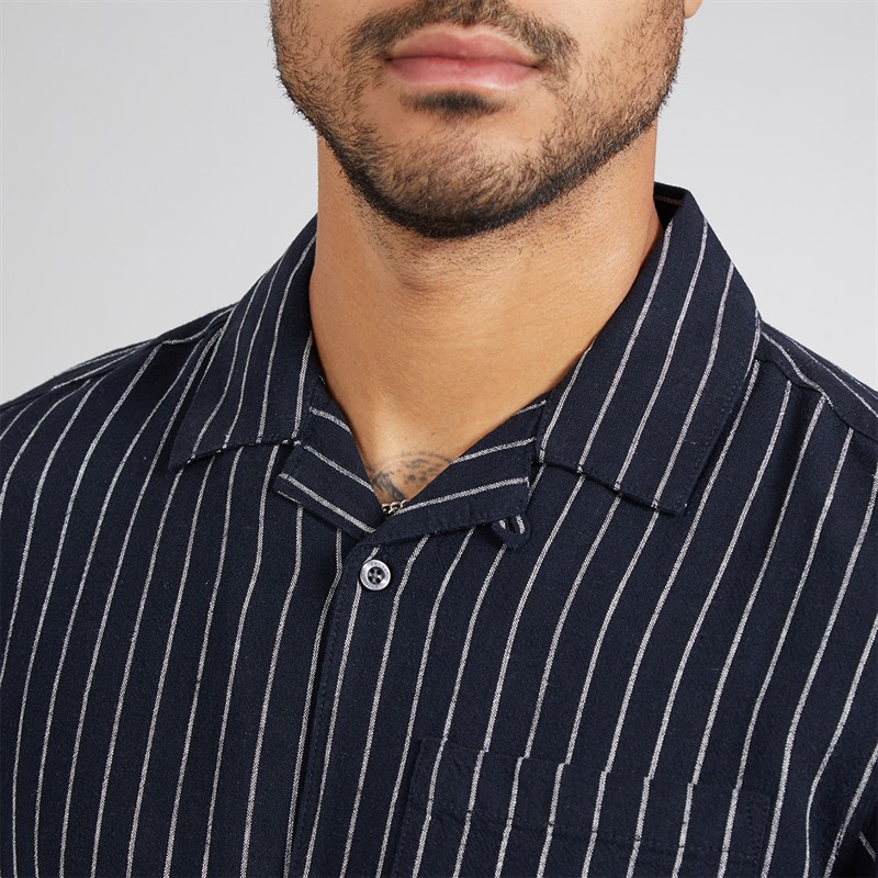 French Connection Mens Linen Stripe Set Marine/Ecru