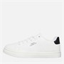 French Connection Boys Junior Contrast Heel Tennis Trainers White/Black/White Sole