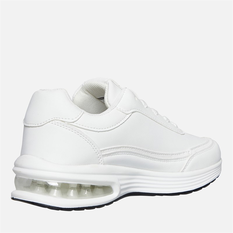 French Connection Junior Suede Block Trainers White (Black Sole)