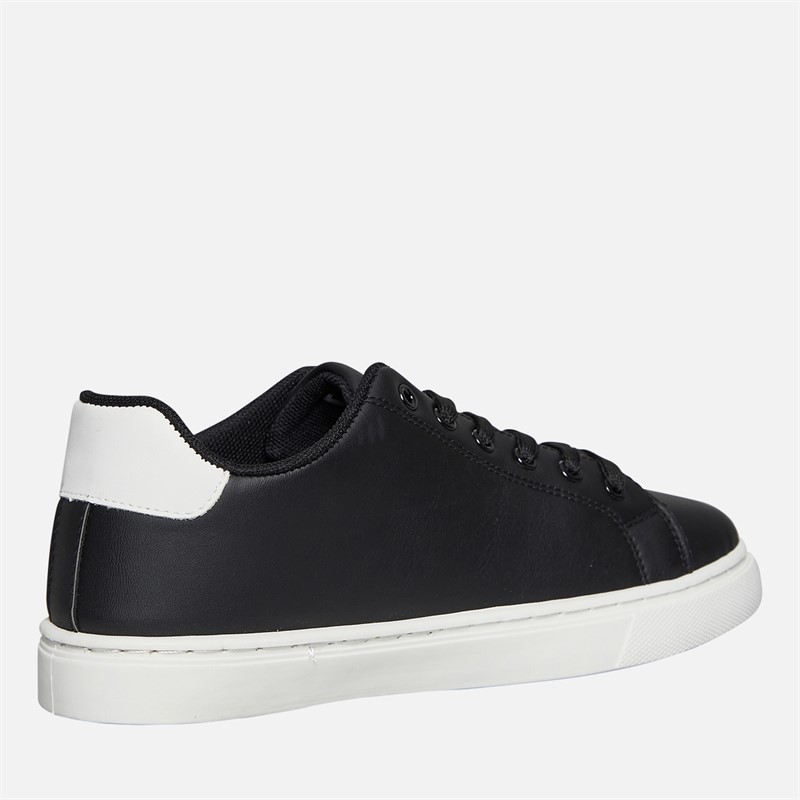 French Connection Boys Junior Contrast Heel Tennis Trainers Black/White/White Sole