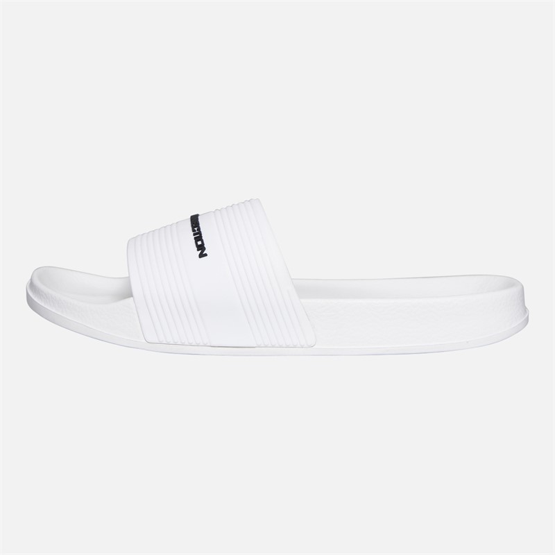 French Connection Herren Riemen Schlappen Weiß/Black Logo