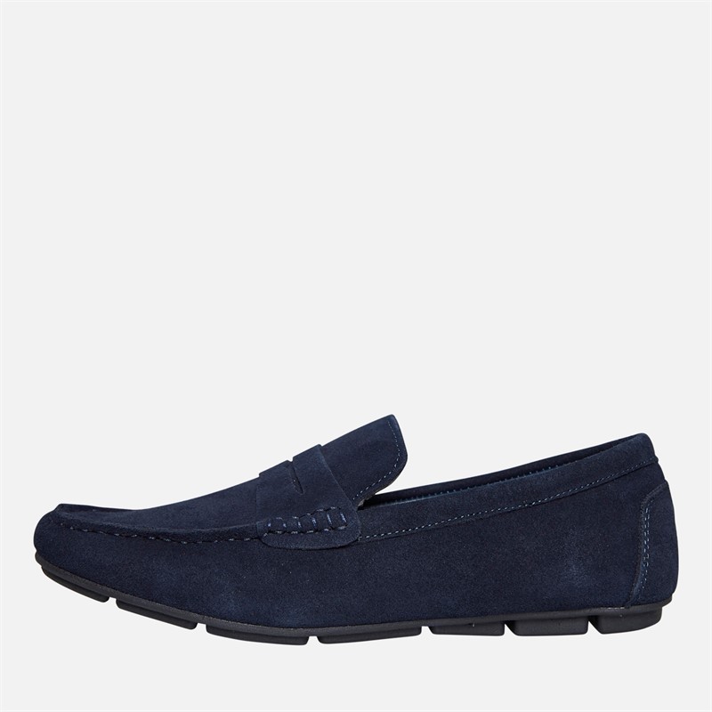 French Connection Mens Suede Driving Loafers Marine