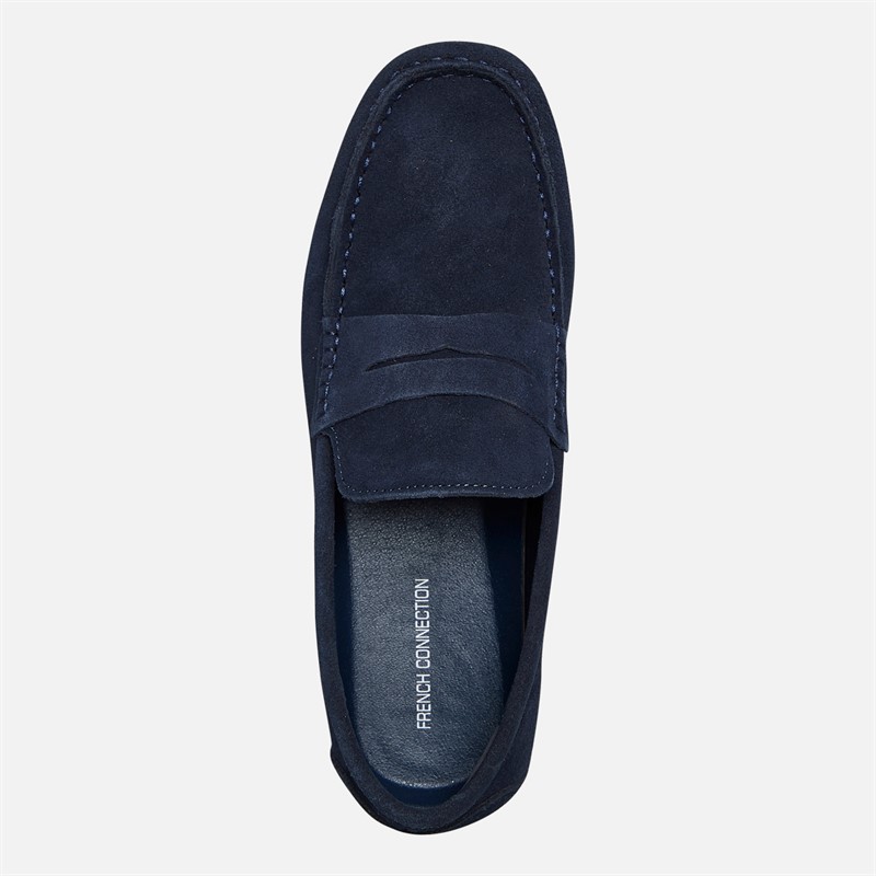 French Connection Mens Suede Driving Loafers Marine