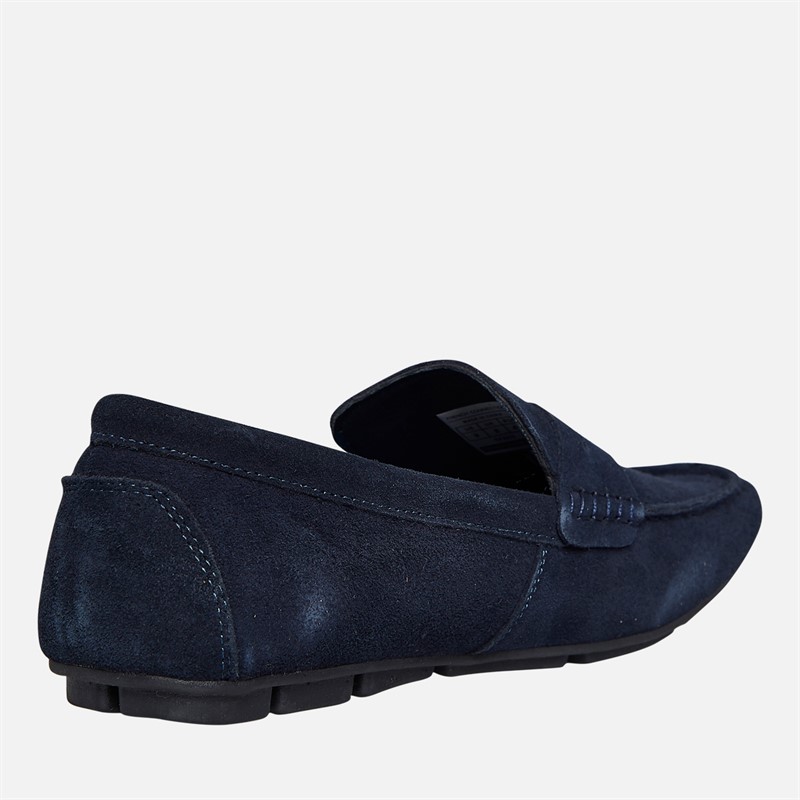 French Connection Mens Suede Driving Loafers Marine