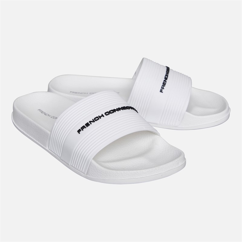 French Connection Sandales à brides Garçon Blanc/Black Logo