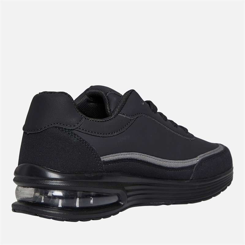 French Connection Junior Suede Block Trainers Black (Black Sole)