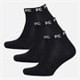French Connection Mens FC Three Pack Trainer Socks Black/White
