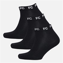 French Connection Mens FC Three Pack Trainer Socks Black/White