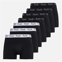 French Connection Mens FCUK Seven Pack Boxer Trunks FCUK 12 Black Fcuk 12 Black/Black/Black/Black/Black/Black/Black
