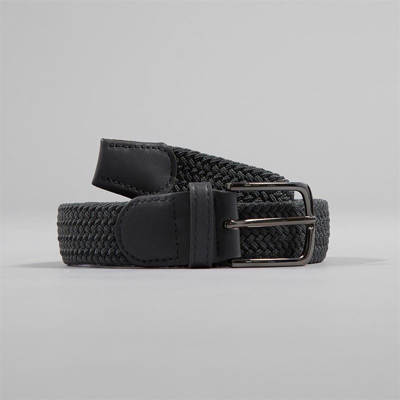 French Connection Pasek tkany elastyczny dla niego kolor ciemnoszary